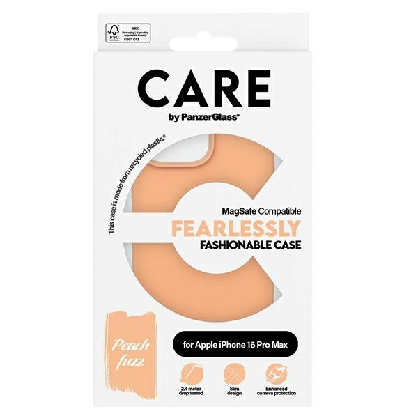 PanzerGlass iPhone 16 Pro Max vāciņš CARE Fashion Case Peachy MagSafe