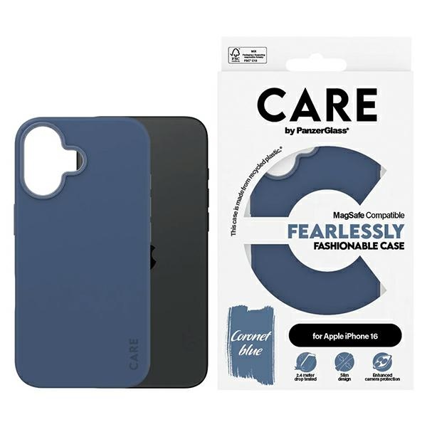 PanzerGlass iPhone 16 Case CARE Fashion Case, Blue (MagSafe)