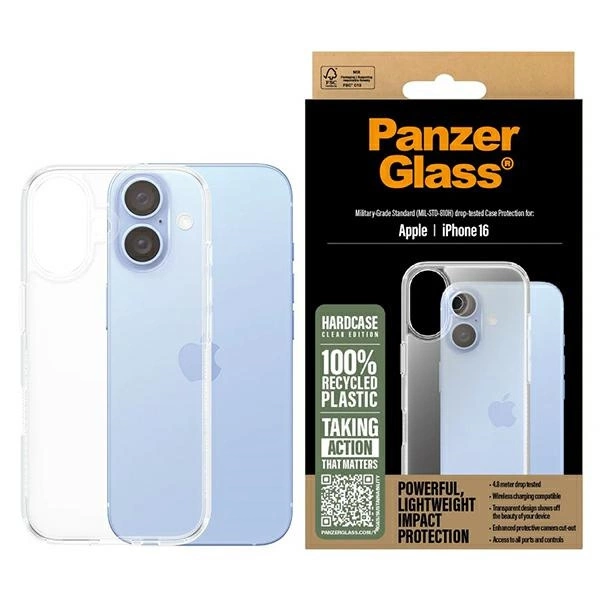 PanzerGlass HardCase iPhone 16 6,1" caurspīdīgs/caurspīdīgs 1287 | 6.1" transparent/transparent