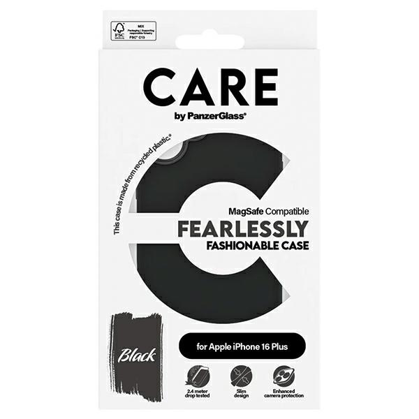 PanzerGlass iPhone 16 Plus vāciņš CARE Fashion Case, melns