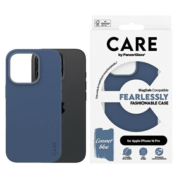 PanzerGlass iPhone 16 Pro vāciņš CARE Fashion Case, zils (MagSafe)