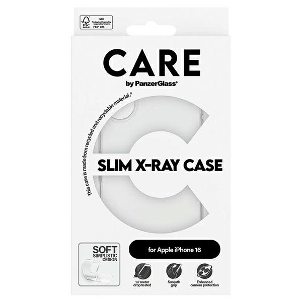 CARE by PanzerGlass iPhone 16 Case X-Ray Soft Basic, Transparent