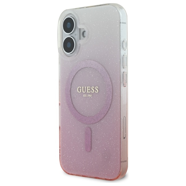 Guess iPhone 16 Case IML Glitter Gradient MagSafe, Pink