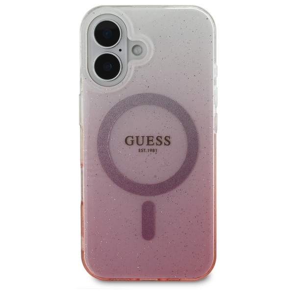 Guess iPhone 16 Case IML Glitter Gradient MagSafe, Pink