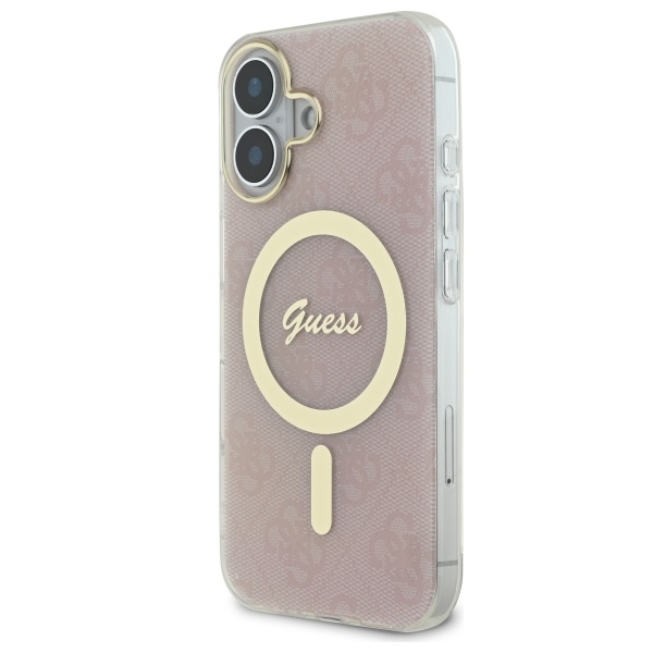 Guess iPhone 16 vāciņš IML 4G MagSafe, rozā