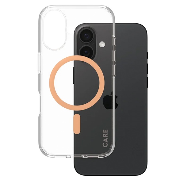 PanzerGlass iPhone 16 vāciņš CARE Flagship Case MagSafe, persiku