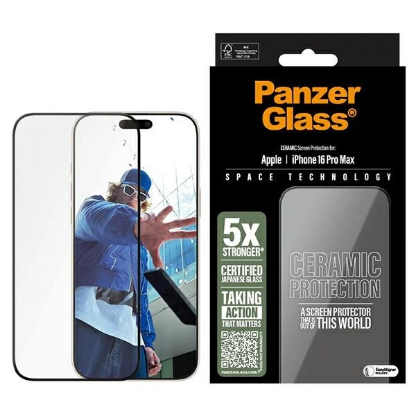 Защитное стекло PanzerGlass для iPhone 16 Pro Max Ceramic Ultra-Wide Fit
