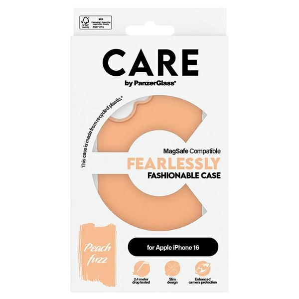 CARE by PanzerGlass iPhone 16 Fashion Case MagSafe, Peach