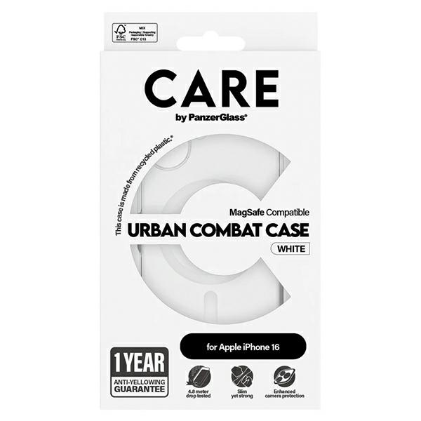 PanzerGlass iPhone 16 vāciņš CARE Flagship Case, balts (MagSafe)