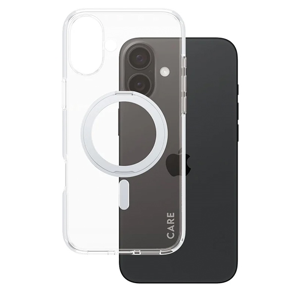 PanzerGlass iPhone 16 Plus vāciņš CARE Feature Kickstand MagSafe, sudraba