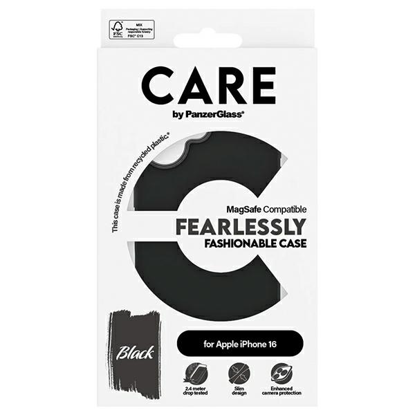 CARE by PanzerGlass iPhone 16 Case Fashion Case, Black (MagSafe)