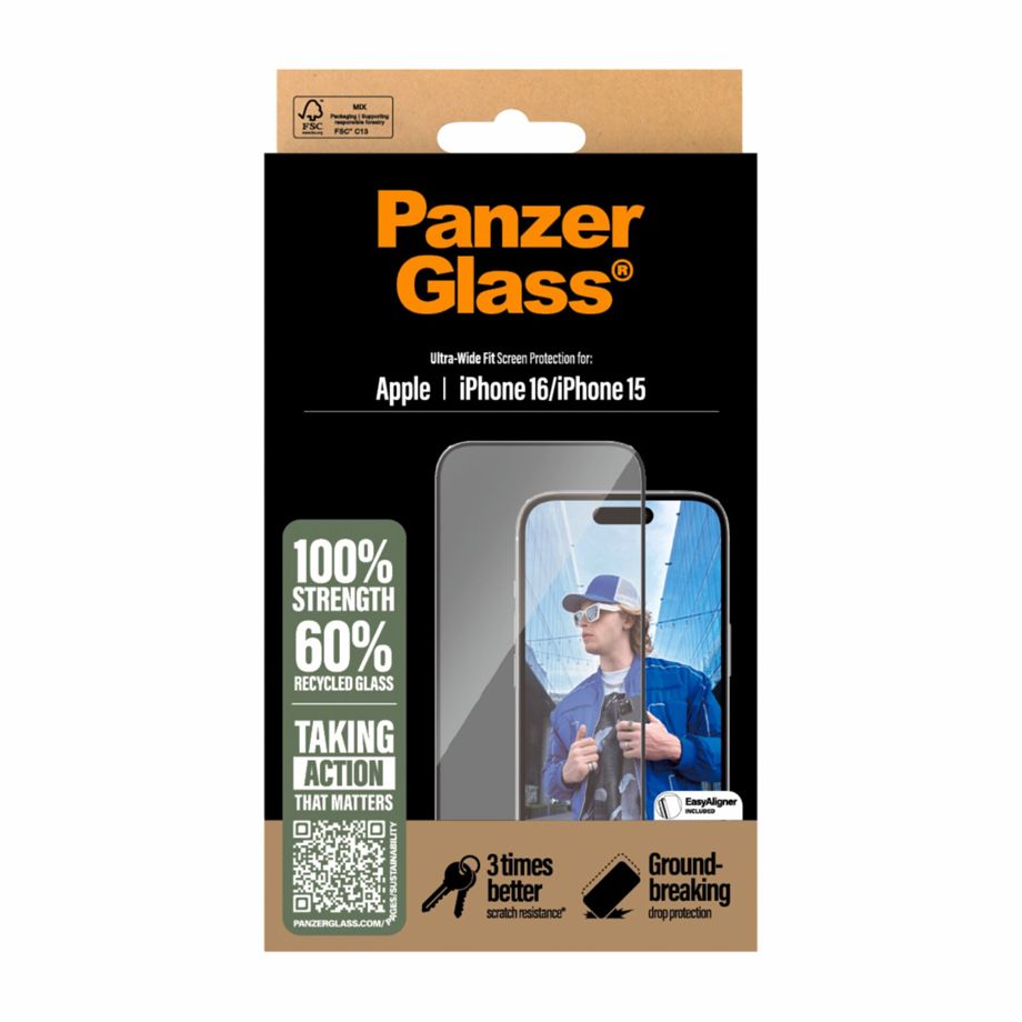 Защитное стекло PanzerGlass для iPhone 15 / 16