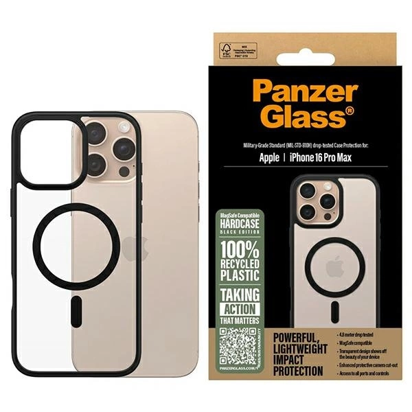 PanzerGlass HardCase iPhone 16 Pro Max 6,9" melns/ melns MagSafe 1304 | 6.9" black/black
