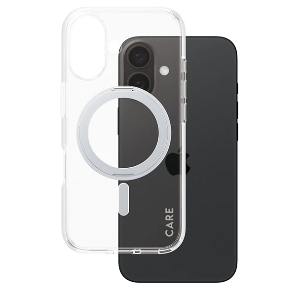 PanzerGlass iPhone 16 vāciņš CARE Feature Kickstand MagSafe, sudraba