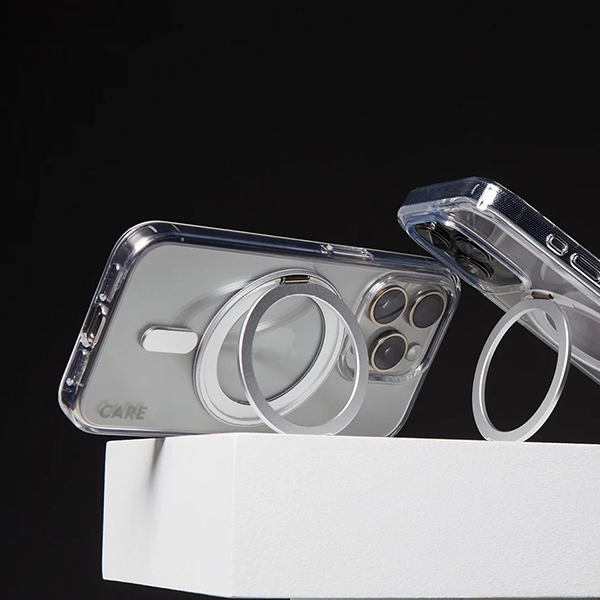 PanzerGlass iPhone 16 vāciņš CARE Feature Kickstand MagSafe, sudraba