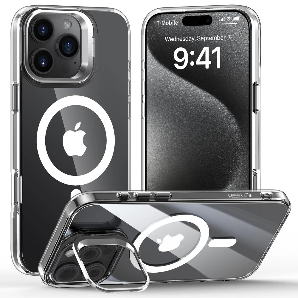 Tech-Protect iPhone 16 Pro vāciņš MagStand MagSafe, caurspīdīgs
