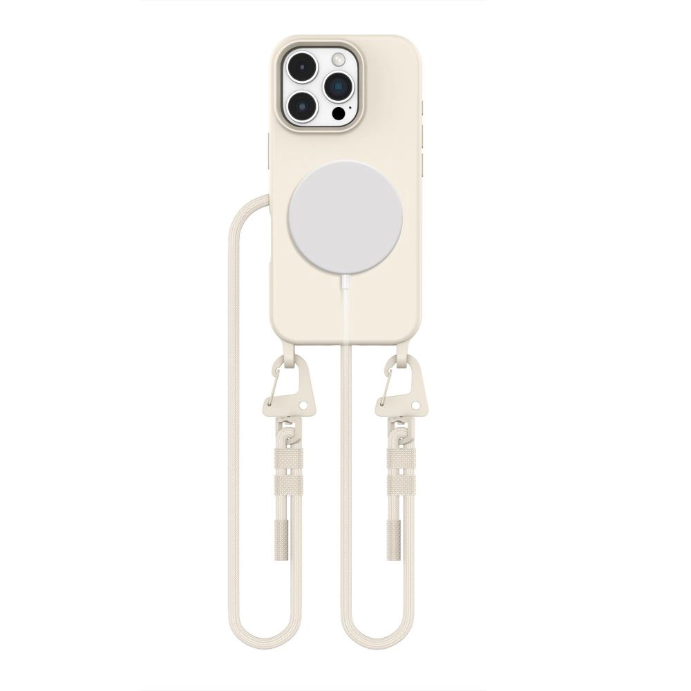 Apple iPhone 16 Pro 6.3'' Tech-Protect MagNecklace MagSafe Case Cover with Lanyard, Beige | Telefona Vāciņš Maciņš...