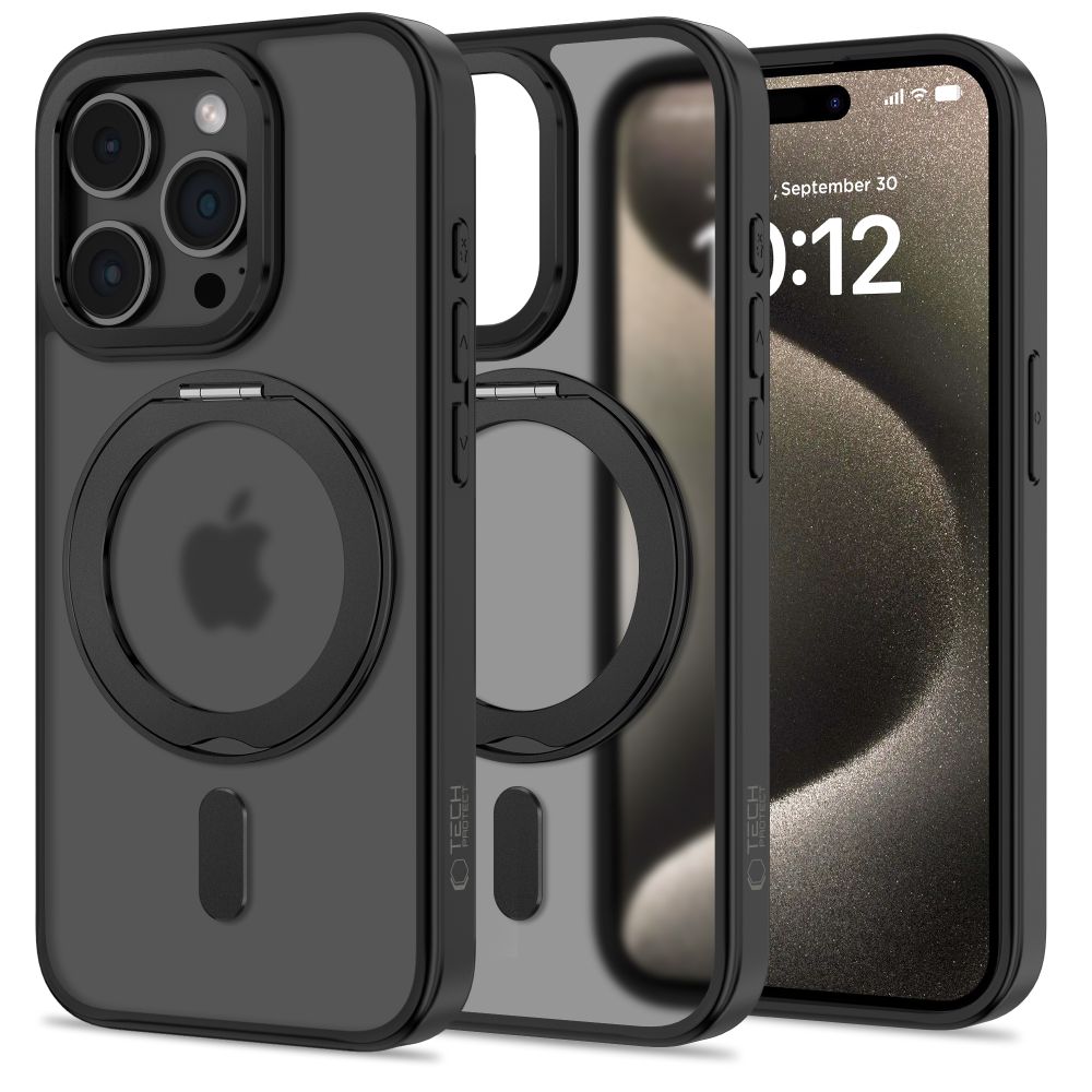 Apple iPhone 15 Pro 6.1\'\' Tech-Protect MagRing MagSafe Case Cover, Black