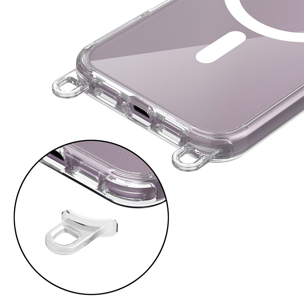 Tech-Protect FlexAir Chain MagSafe Case for iPhone 16 with 2 Lanyards, Clear