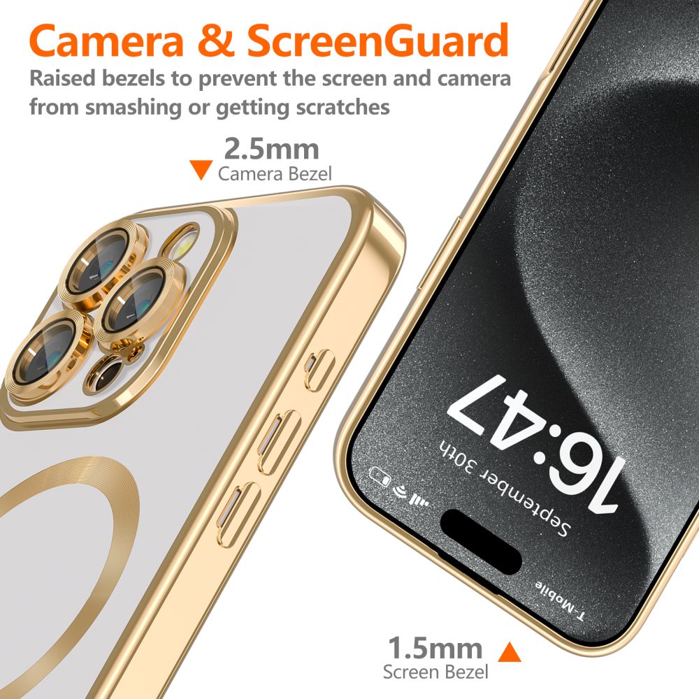 Apple iPhone 16 Pro Max 6.9\'\' Tech-Protect MagFlex MagSafe Case Cover, Gold | Telefona Vāciņš Maciņš Apvalks...