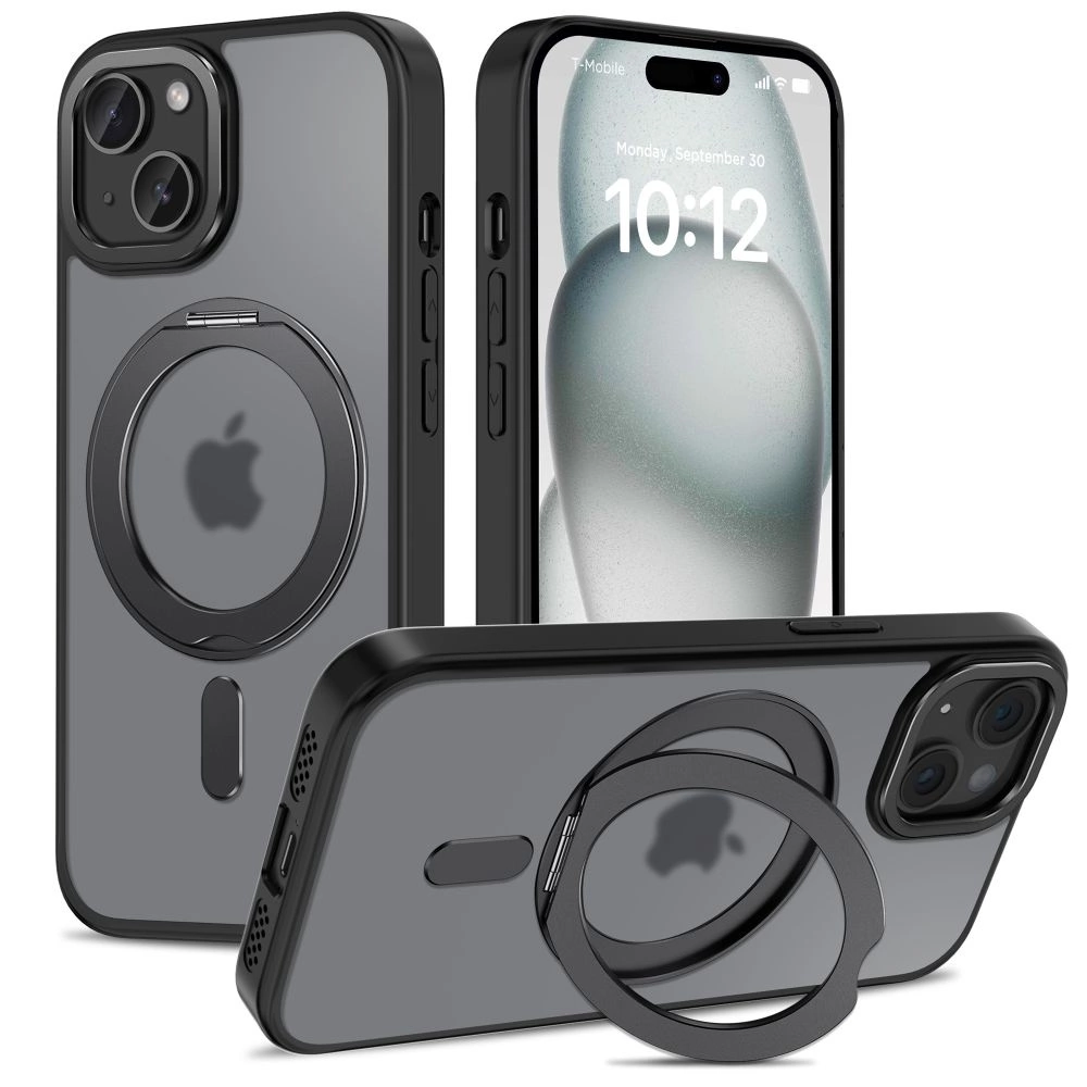 Apple iPhone 15 6.1'' Tech-Protect MagRing MagSafe Case Cover, Black | Telefona Vāciņš Maciņš Apvalks Bamperis