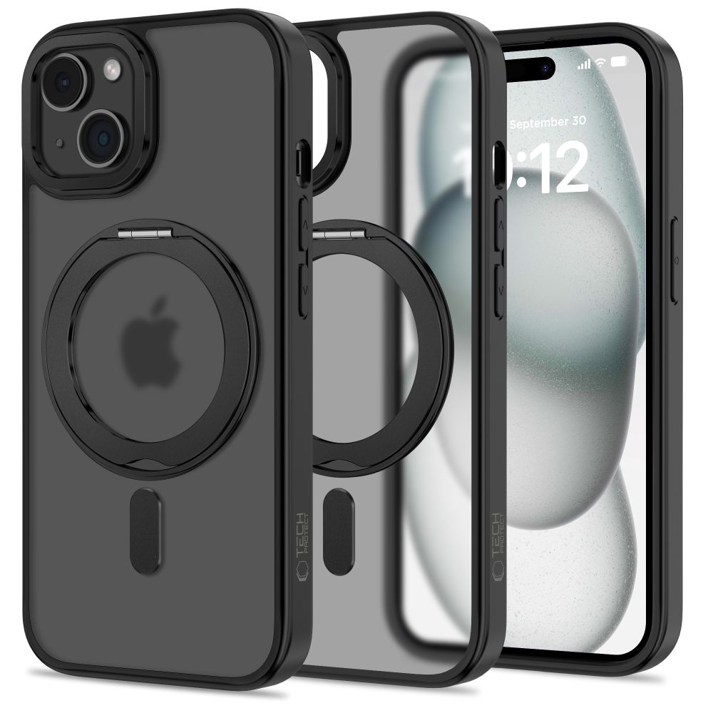 Apple iPhone 15 6.1\'\' Tech-Protect MagRing MagSafe Case Cover, Black