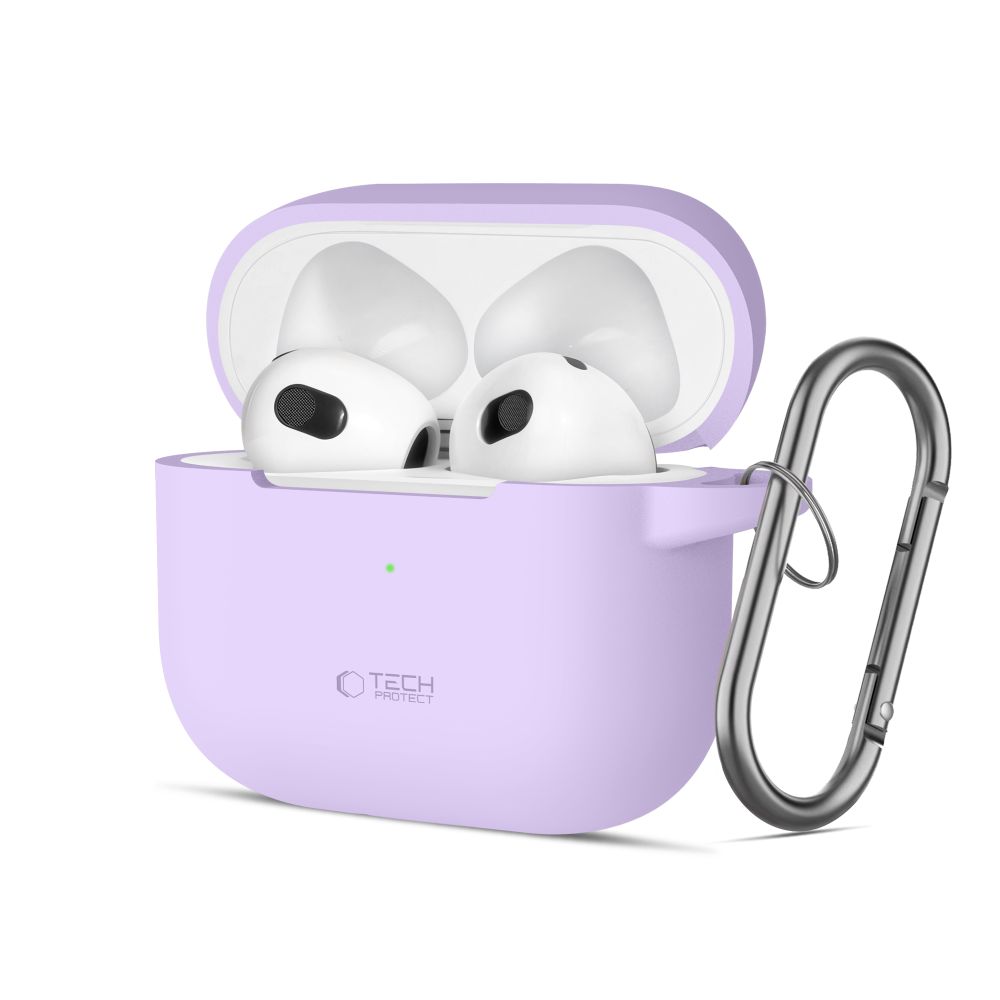 Tech-Protect Apple AirPods 3 Silicone Hook Case, Purple
