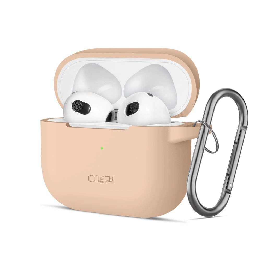 Силиконовый чехол-крючок Tech-Protect для Apple AirPods 3 - бежевый