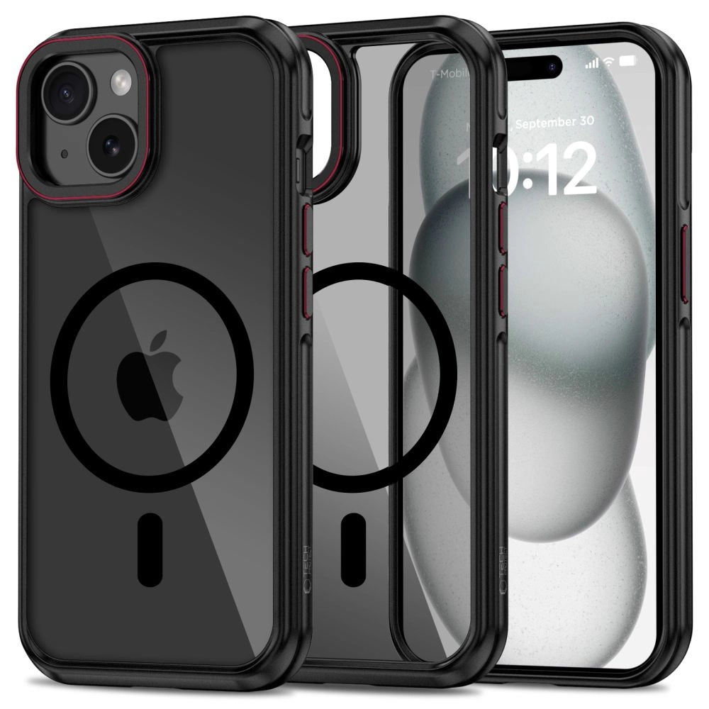 Apple iPhone 15 6.1'' Tech-Protect MagHybrid MagSafe Case Cover, Black