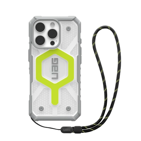 UAG Pathfinder caurspīdīgs magsafe apvalks ar cilpu iPhone 16 Pro - zaļš | Clear Bundle Case with Lanyard for Green