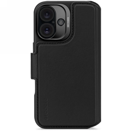 Decoded ādas noņemams maksts MagSafe futrālis ar maku iPhone 16 - melns | Leather Detachable Wallet Case with for...