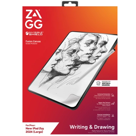 ZAGG InvisibleShield Fusion Canvas Antibakteriāla aizsargplēve, kas imitē papīru, priekš iPad Pro 13" 2024 |...