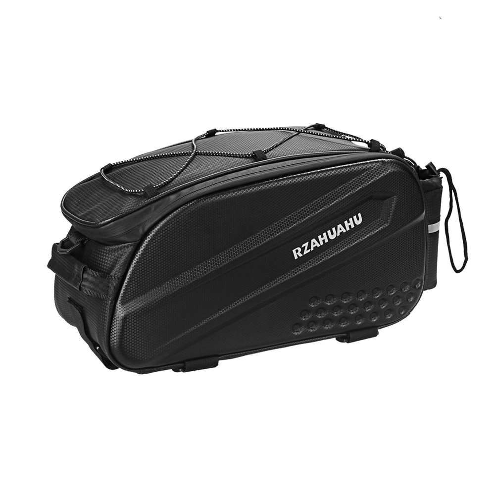 WYA36Y7S Velosipēda bagāžnieka soma ar garu siksnu un paplašināmām sānu kabatām - melna | Bike Pannier Bag with...