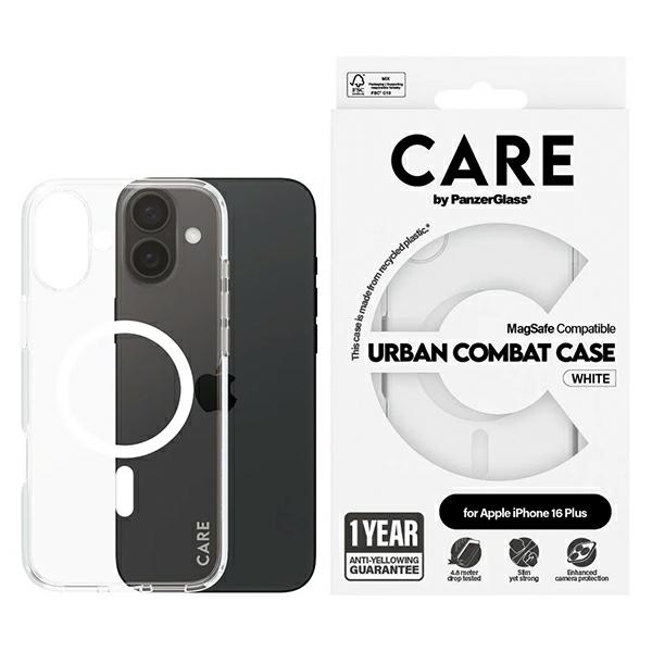 CARE by PanzerGlass Flagship Case for iPhone 16 Plus, White (MagSafe)
