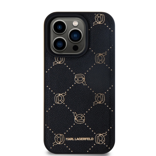 Karl Lagerfeld iPhone 15 Pro Max Case MagSafe Karl Heads, Black