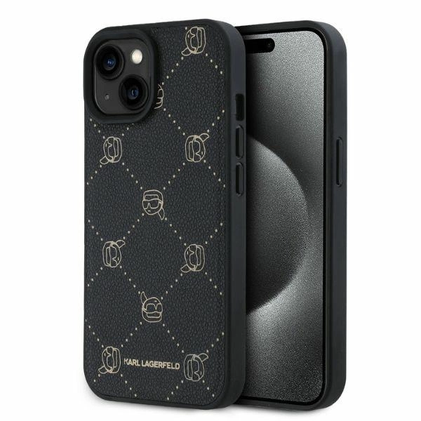 Karl Lagerfeld iPhone 15 vāciņš MagSafe Karl Heads, melns