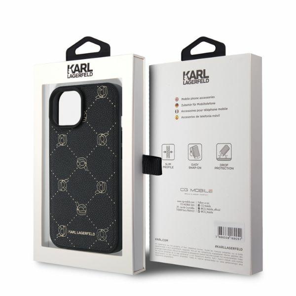 Karl Lagerfeld iPhone 15 Case MagSafe Karl Heads, Black
