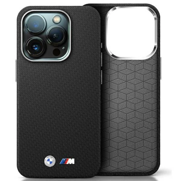 BMW M Edition kevlara aptinuma metāla iPhone 16 Pro Max apvalks - melns | Kevlar Wrapped Metal Case Black