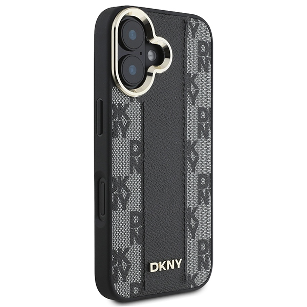 DKNY iPhone 16 Plus Case Checkered Pattern MagSafe, Black
