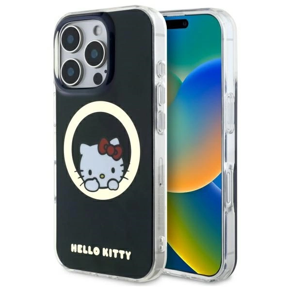 Apple iPhone 16 Pro 6.3'' Hello Kitty IML Sweet Kitty Magsafe Cover Case, Black | Telefona Maciņš Vāciņš Apvalks...