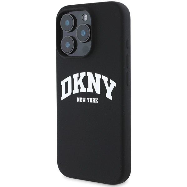 Dkny iPhone 16 Pro Case Silicone White Printed Logo MagSafe, Black