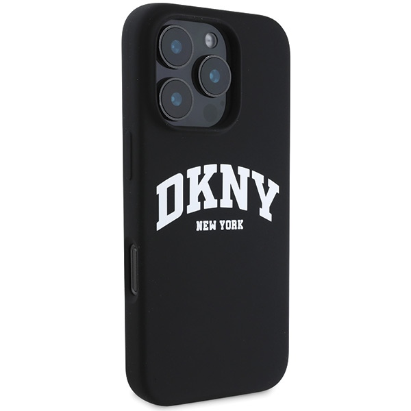 Dkny iPhone 16 Pro Case Silicone White Printed Logo MagSafe, Black