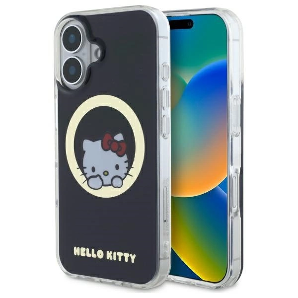 Hello Kitty iPhone 16 vāciņš IML Sweet Kitty MagSafe, melns