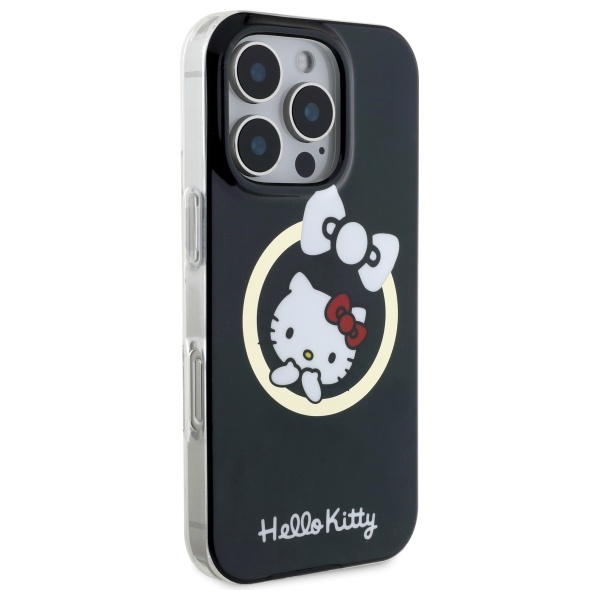 Hello Kitty iPhone 16 Pro vāciņš IML Fun Bow MagSafe, melns