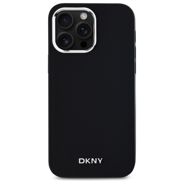 DKNY iPhone 14 Pro Max vāciņš Plain Silver MagSafe Logo, melns