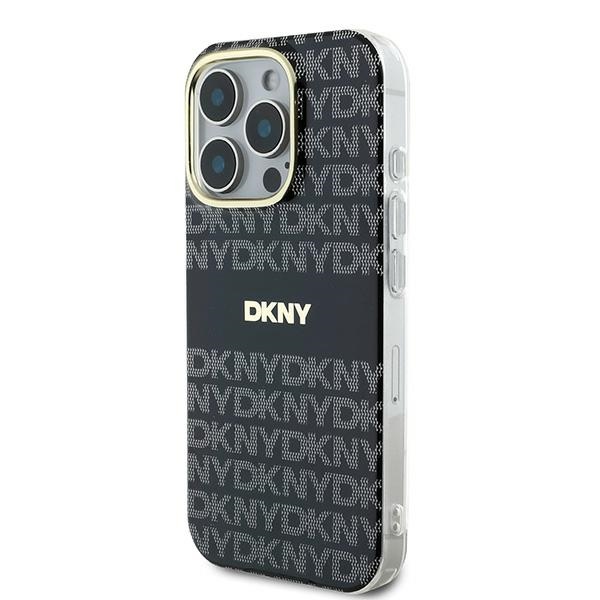 Apple iPhone 16 Pro 6.3\'\' DKNY Repeat Texture Pattern With Stripe Case Cover, Black | Telefona Vāciņš Maciņš...