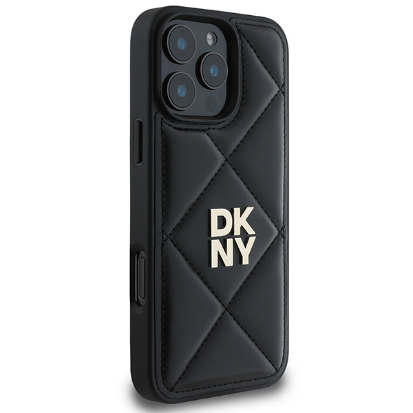 Apple iPhone 16 Pro Max 6.9\'\' DKNY Quilted Stack Logo Case Cover, Black