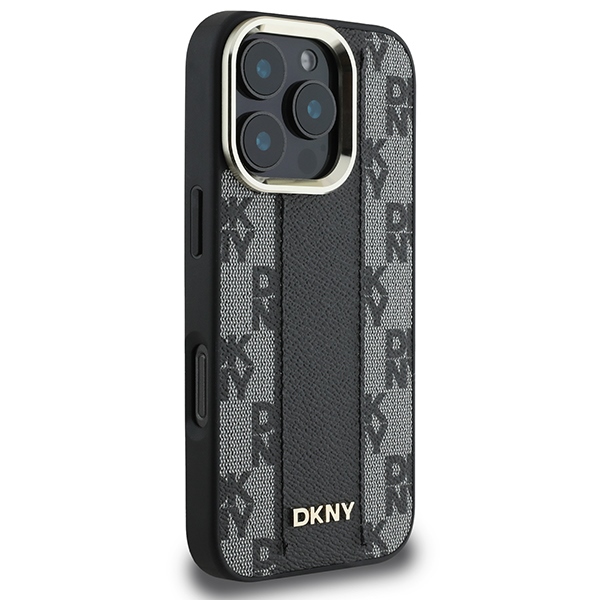 Dkny iPhone 16 Pro Max vāciņš Checkered Pattern MagSafe, melns