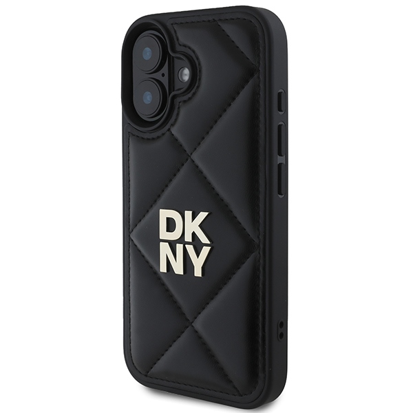 DKNY iPhone 16 Case Quilted Stack Logo, Black