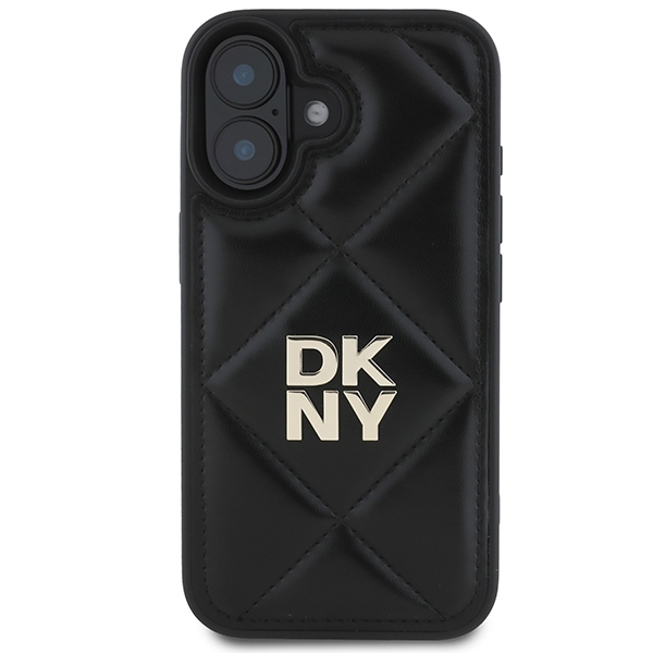 DKNY iPhone 16 Case Quilted Stack Logo, Black